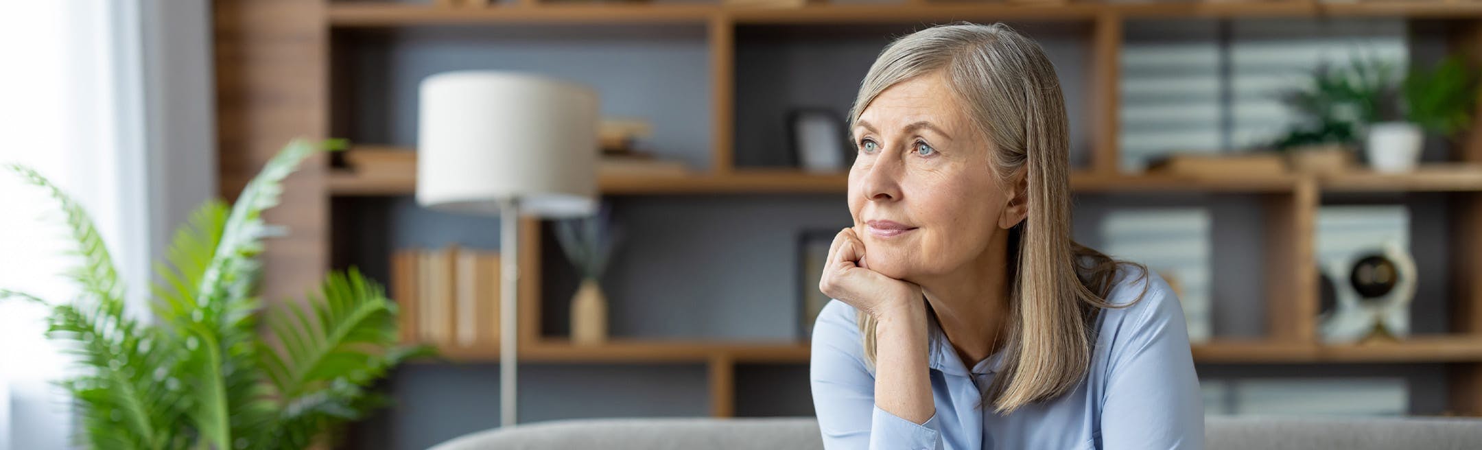 older woman with blondish grey hair