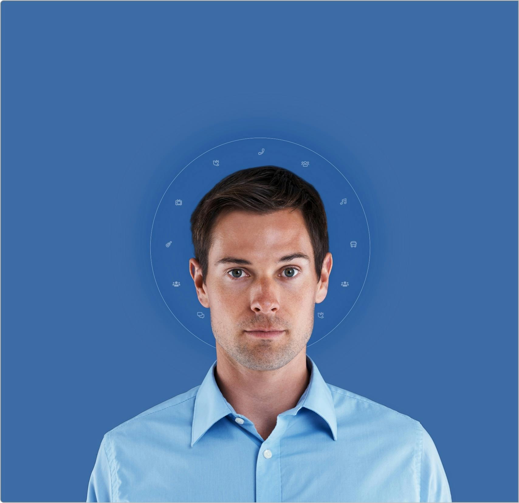 man in front of blue background illustration pt 1