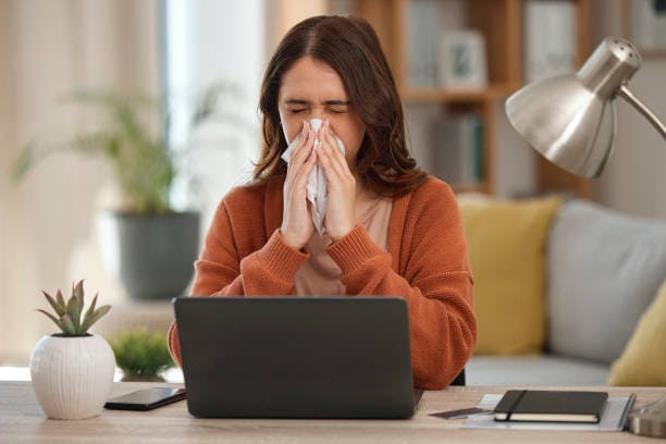 Woman with Allergies
