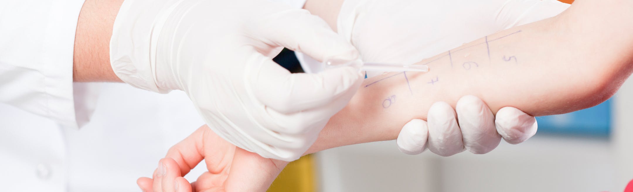 woman getting allergy testing