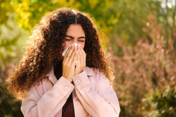 Woman with Allergies