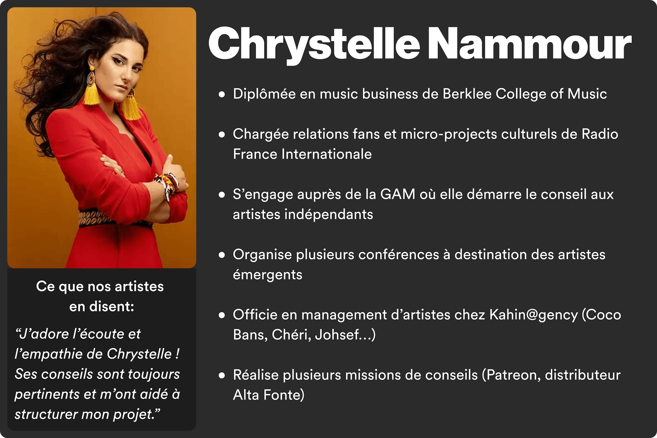 Coach chrystelle Nammour