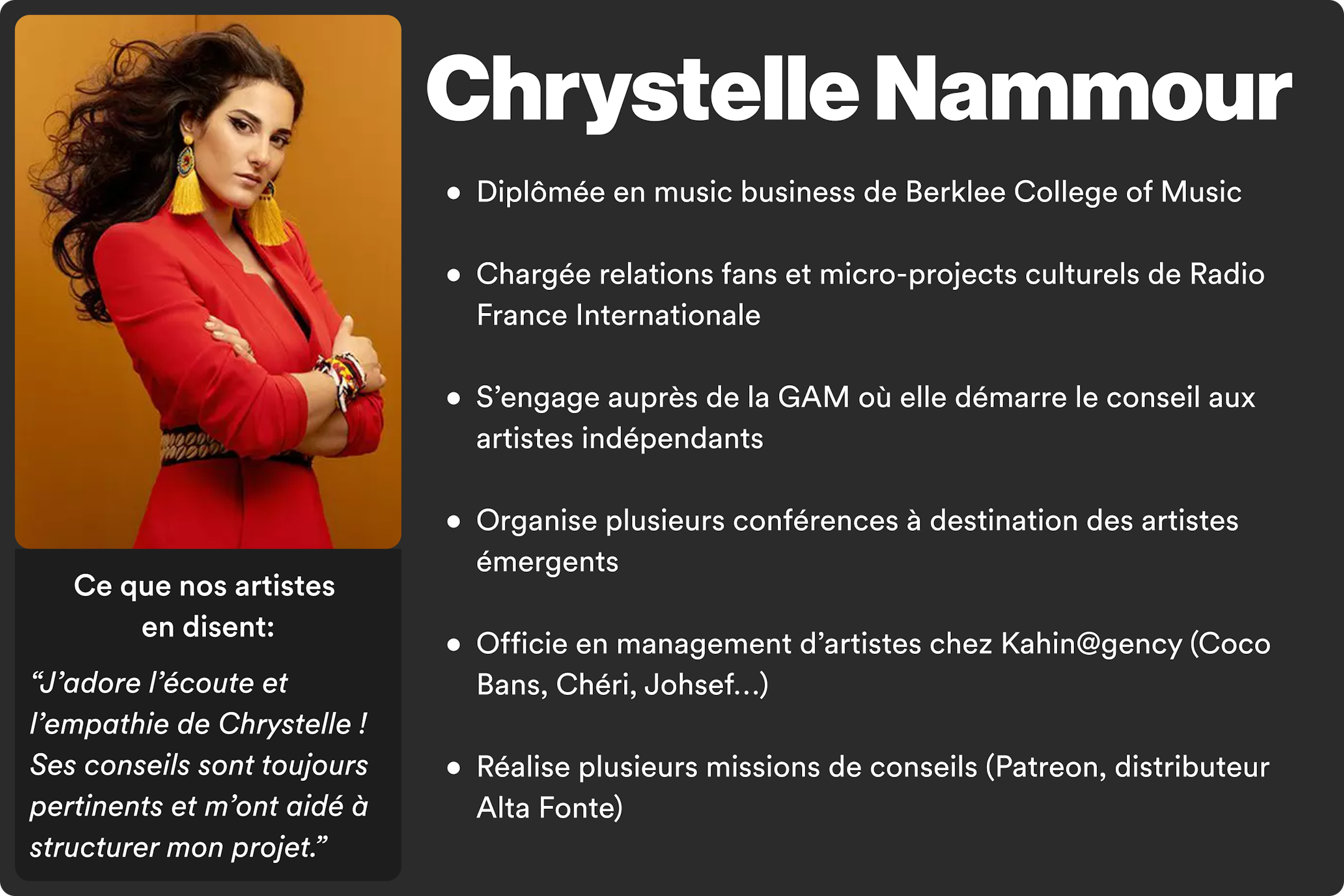 Coach chrystelle Nammour