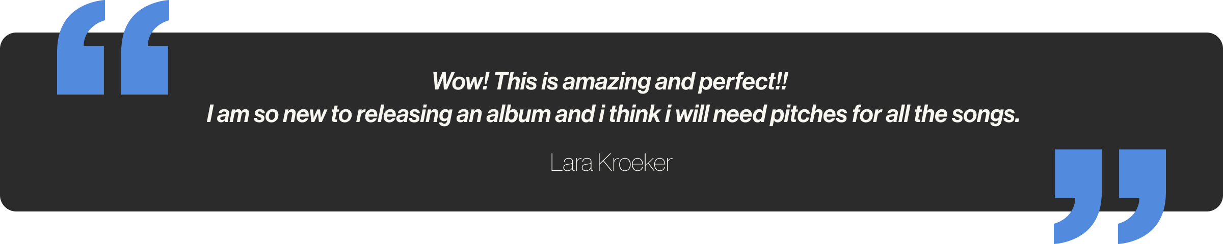 Wow! This is amazing and perfect!!  I am so new to releasing an album and i think i will need pitches for all the songs.