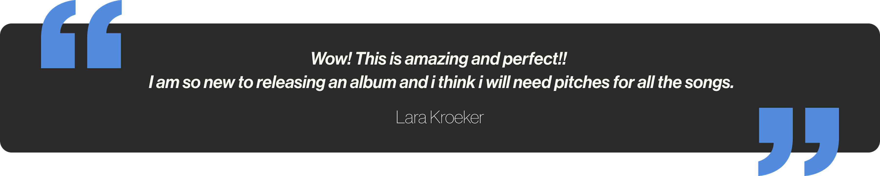Wow! This is amazing and perfect!!  I am so new to releasing an album and i think i will need pitches for all the songs.