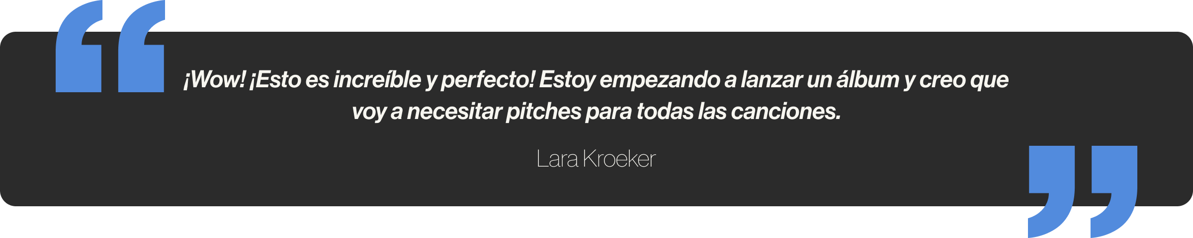 ¡Wow! ¡Esto es increíble y perfecto! Estoy empezando a lanzar un álbum y creo que voy a necesitar pitches para todas las canciones.