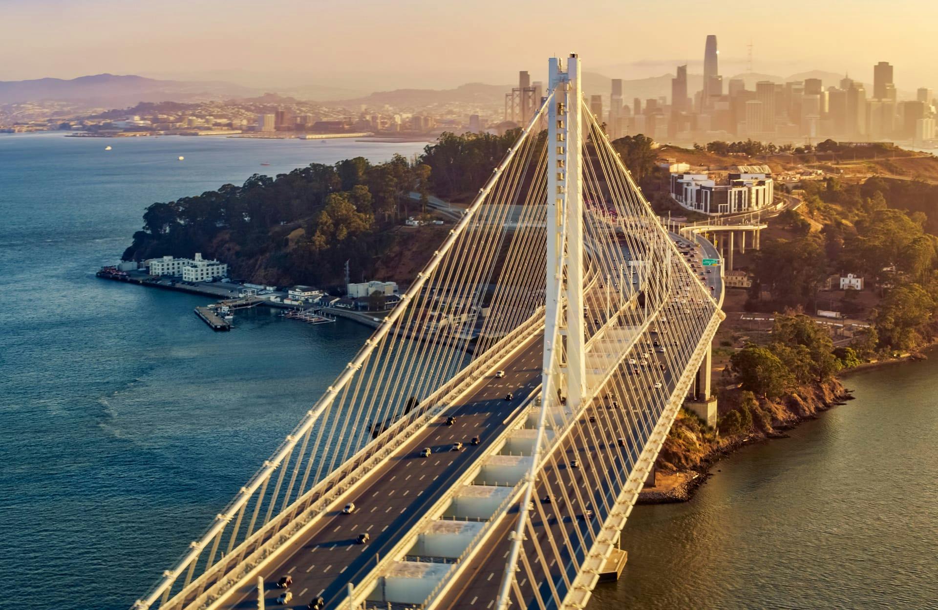 Large suspension bridge
