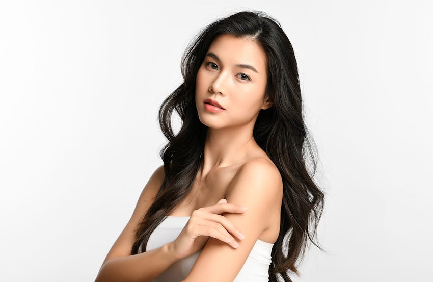 Woman with long black hair