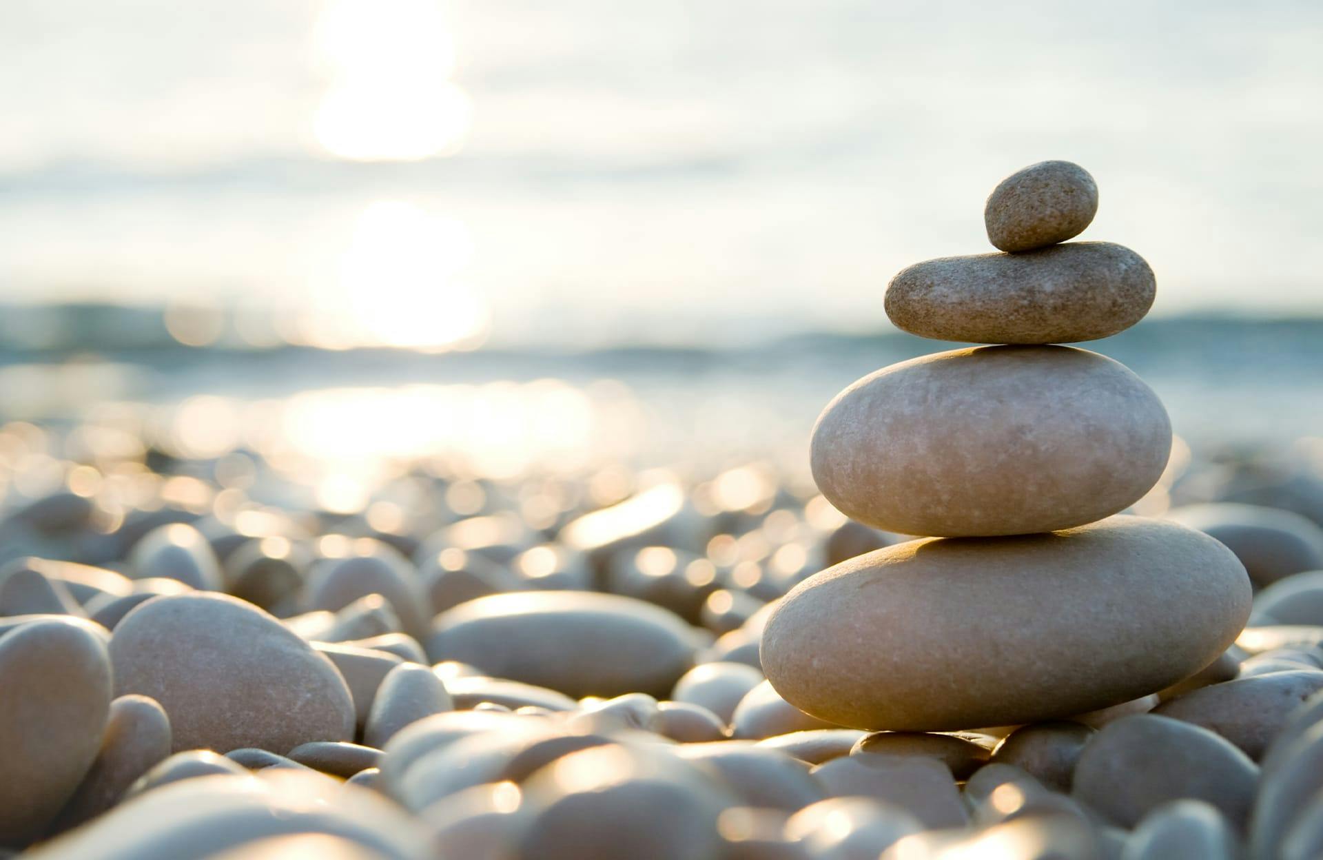 stacked stones on the beach