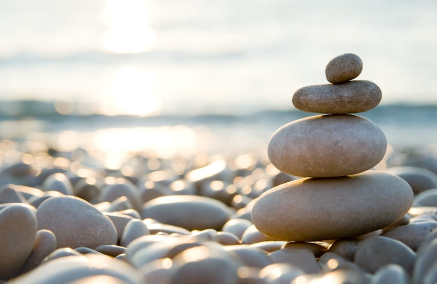 stacked stones on the beach