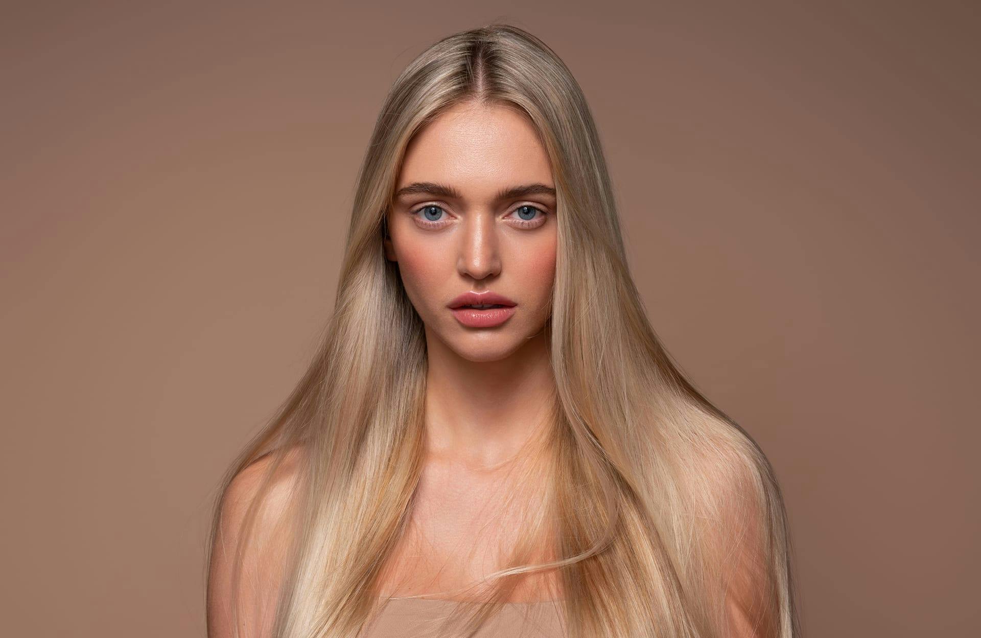 Woman with long blonde hair