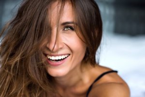 Woman smiling