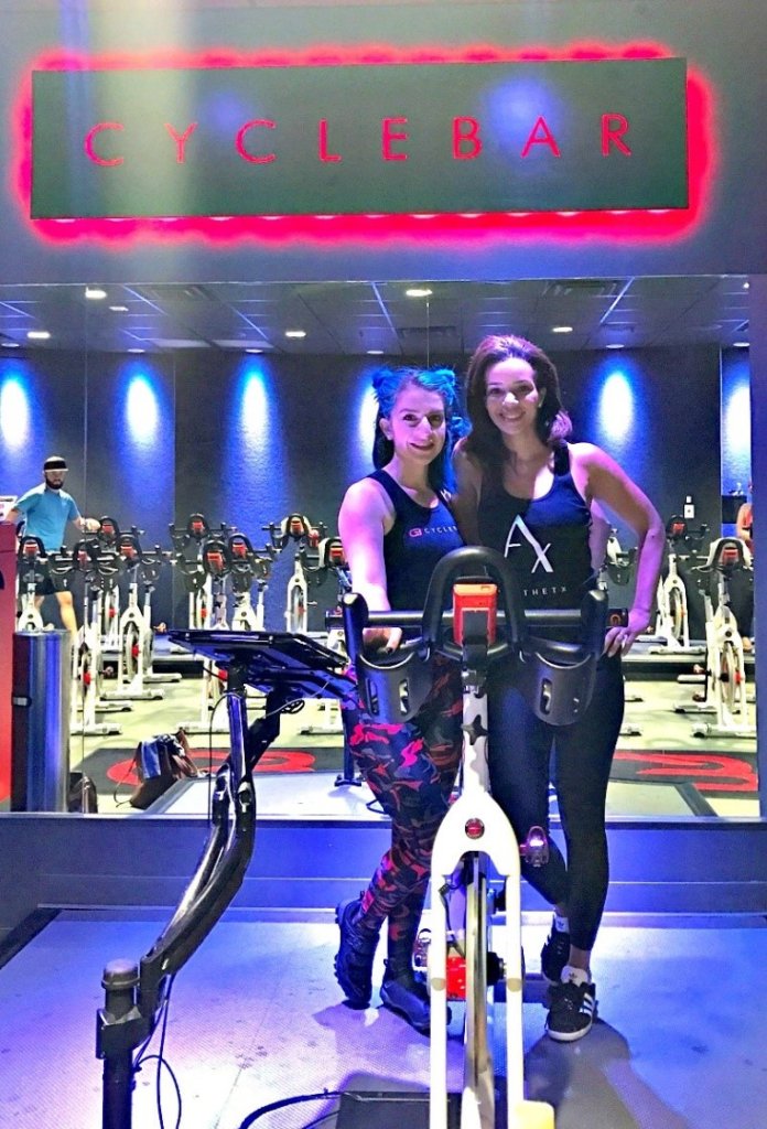 Women at a exercise bike class