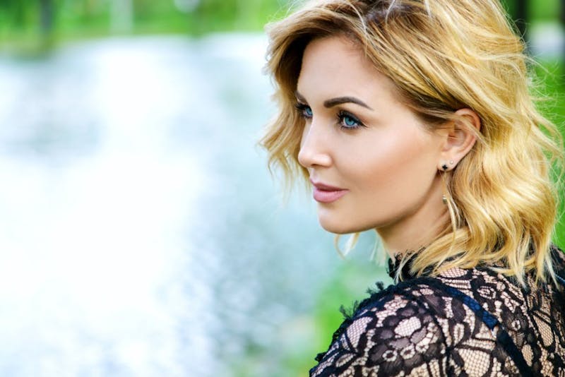 Woman looking to the side