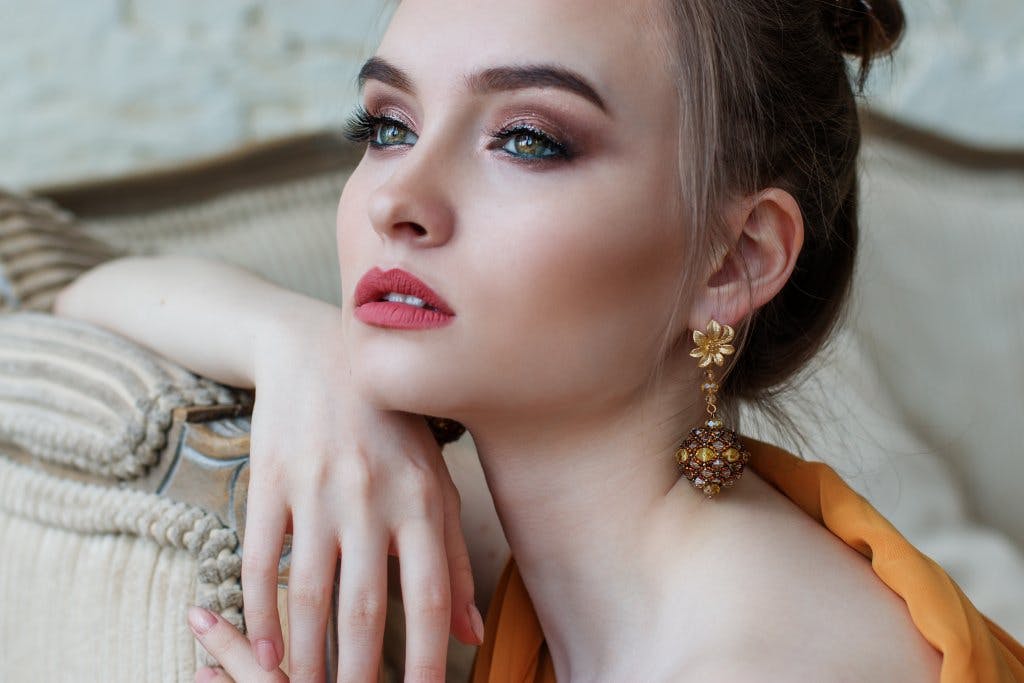 Woman with glamorous makeup