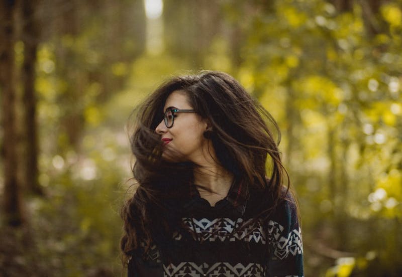 Woman wearing a sweater