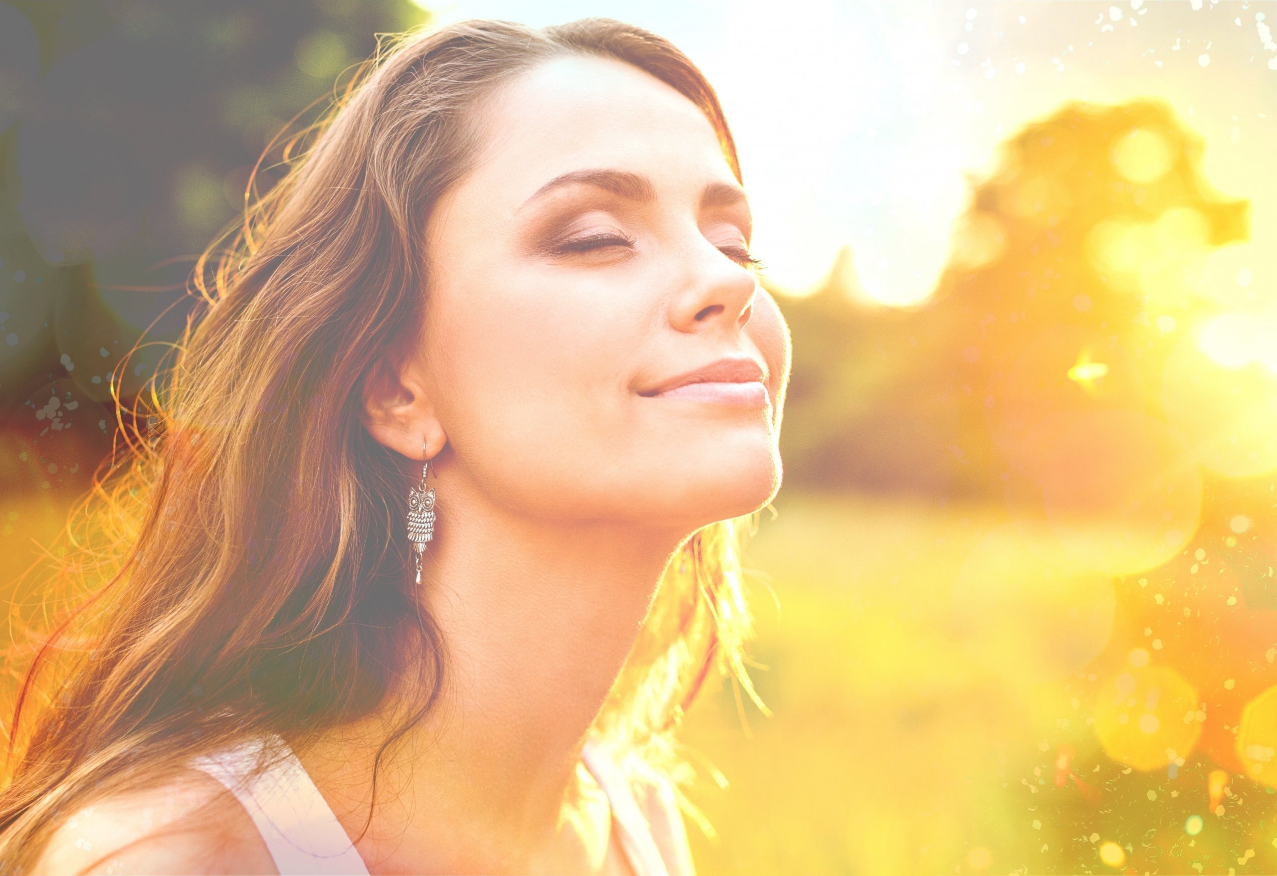 Woman smiling outside