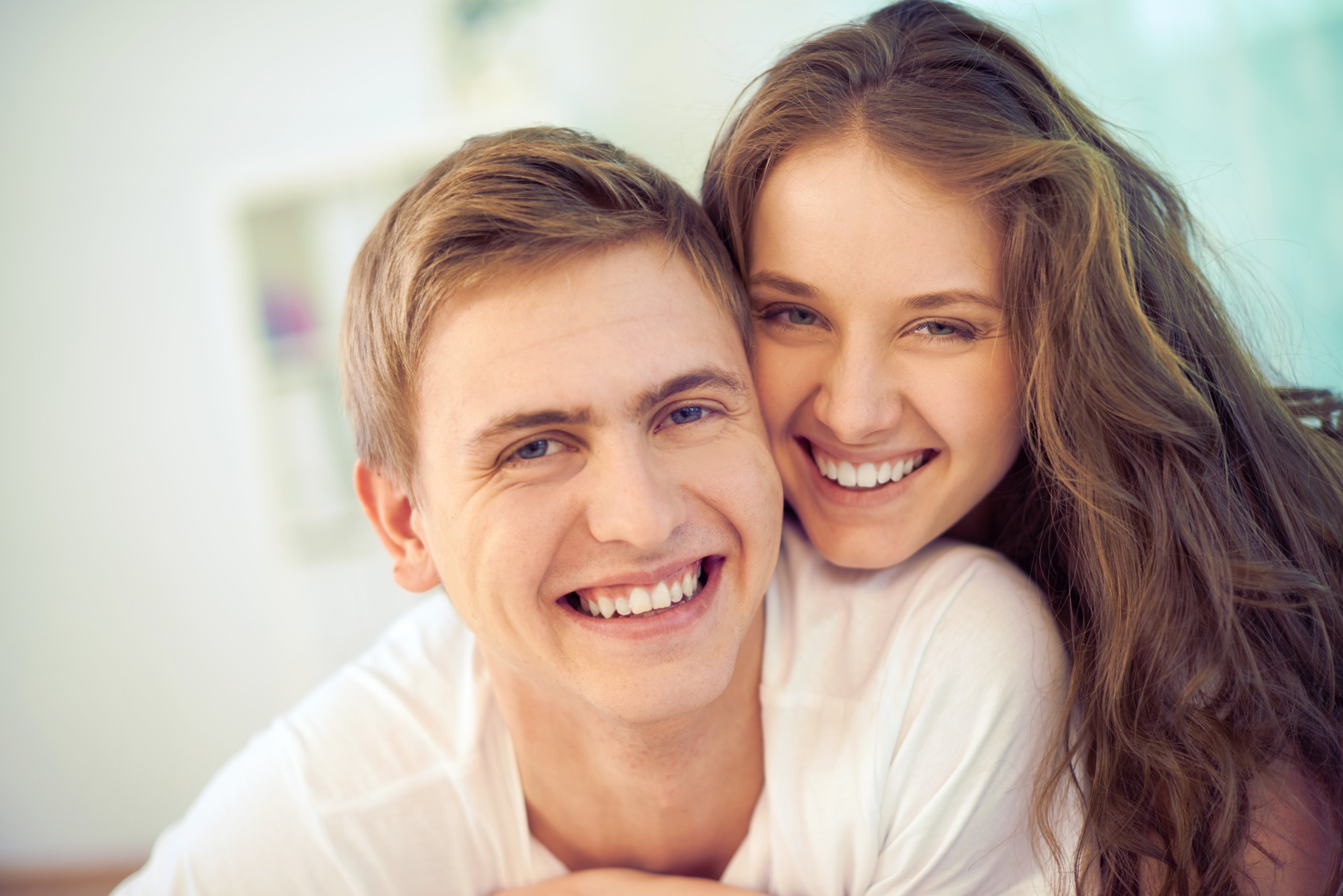 Couple smiling