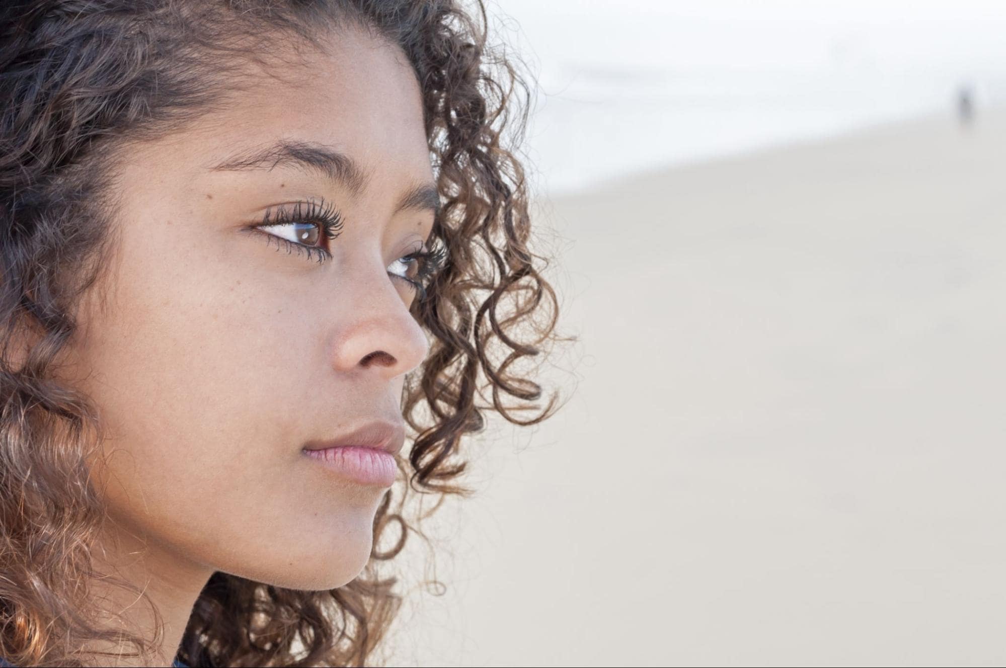 Woman's side profile