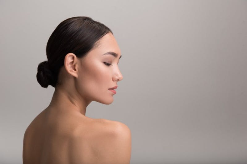 Woman's side profile