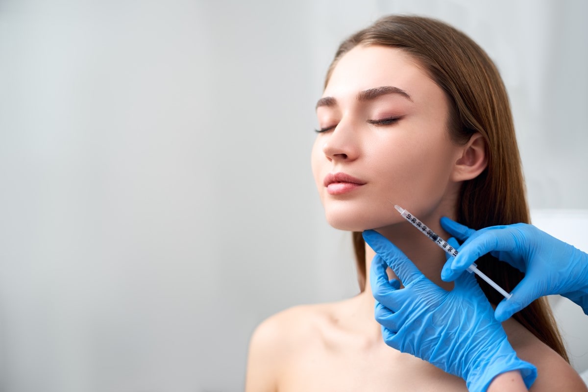 Woman recieving injectable