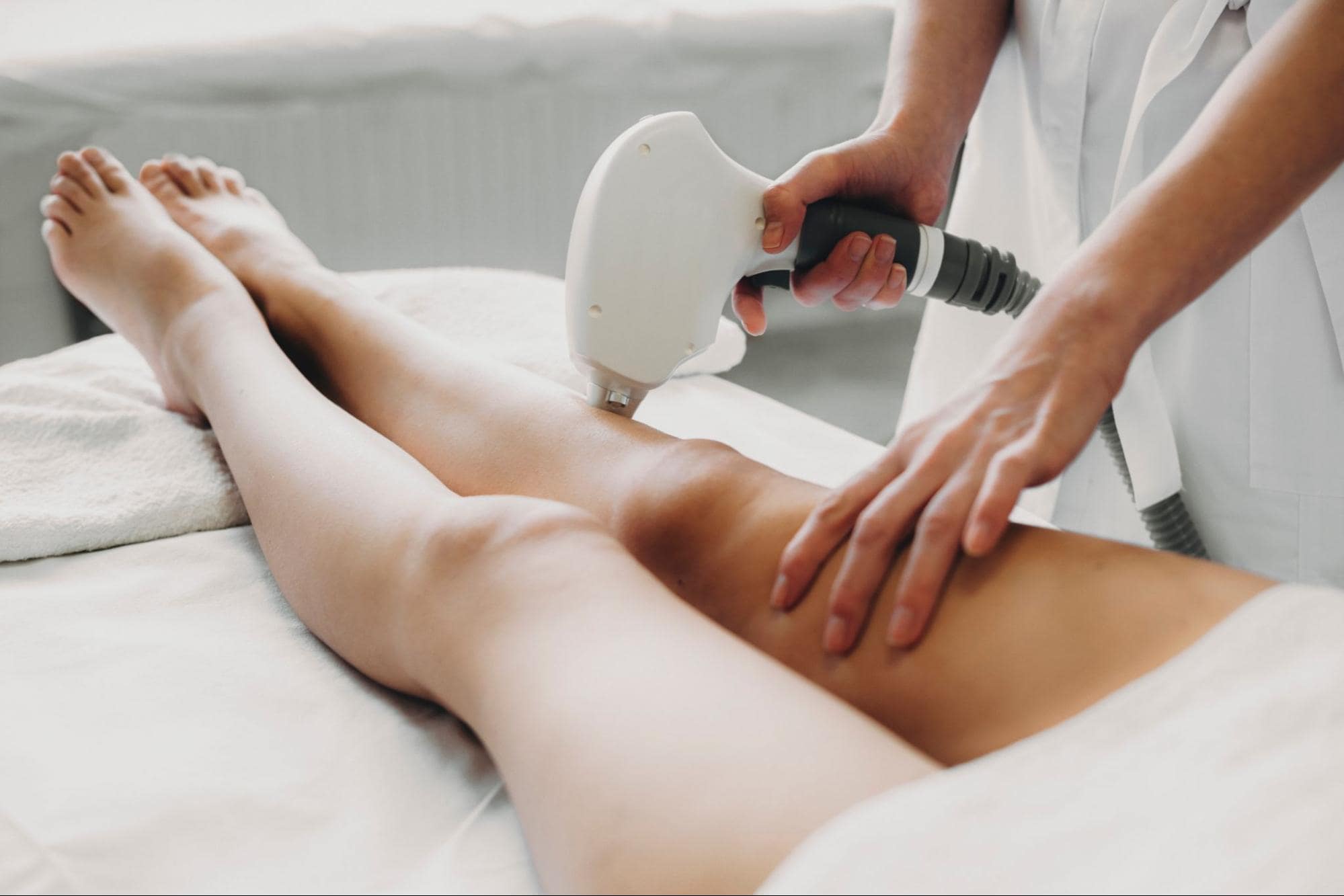 person getting laser hair removal