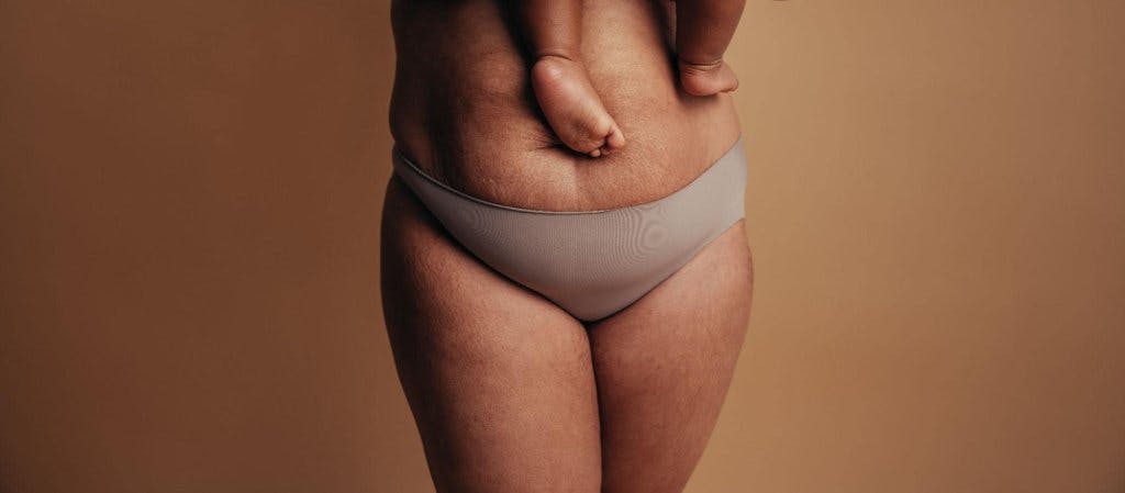 woman's lower body wearing underwear