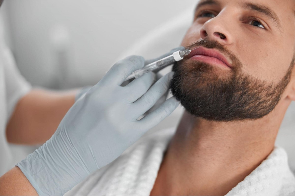 man getting botox
