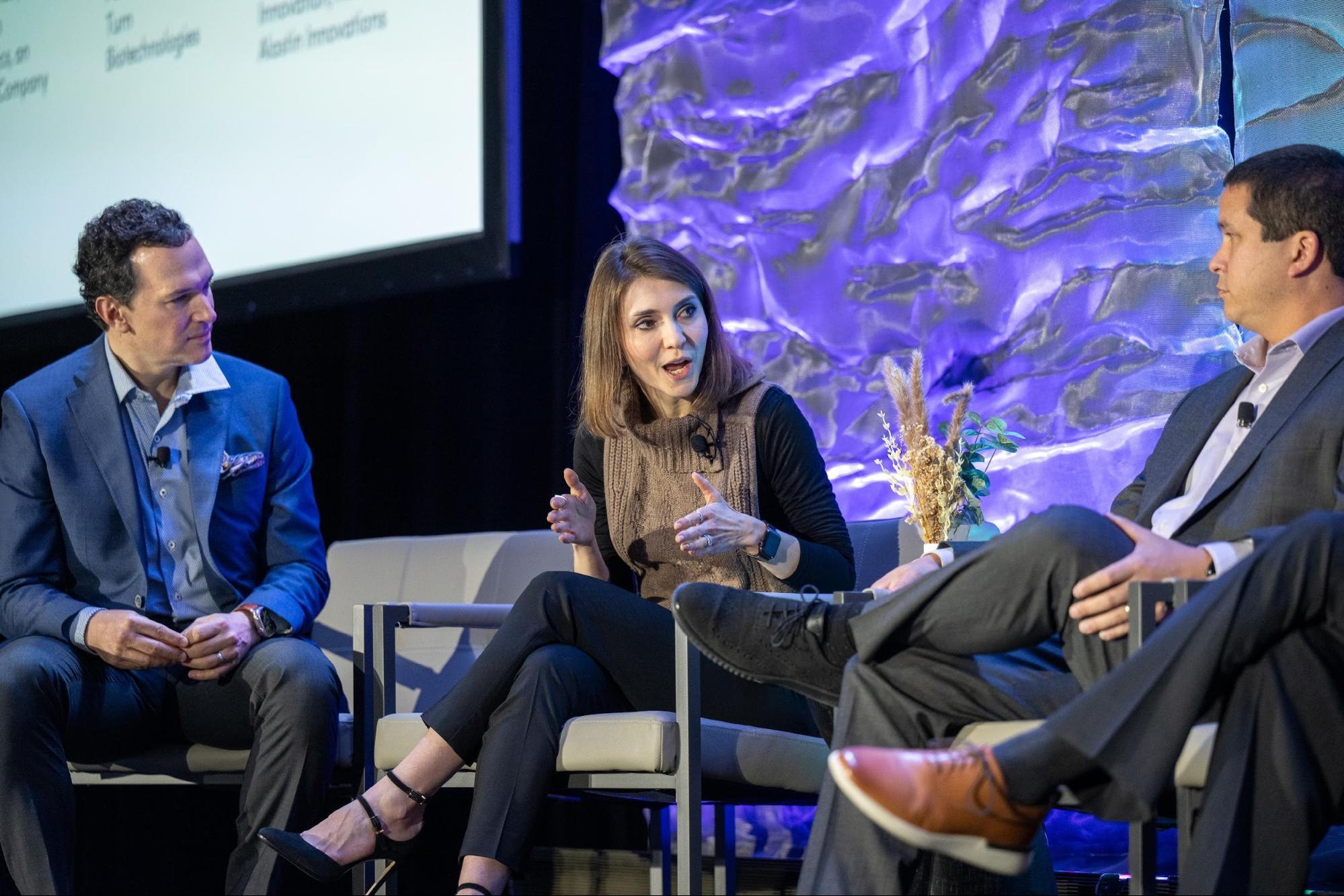 Aesthetx team speaking at a convention