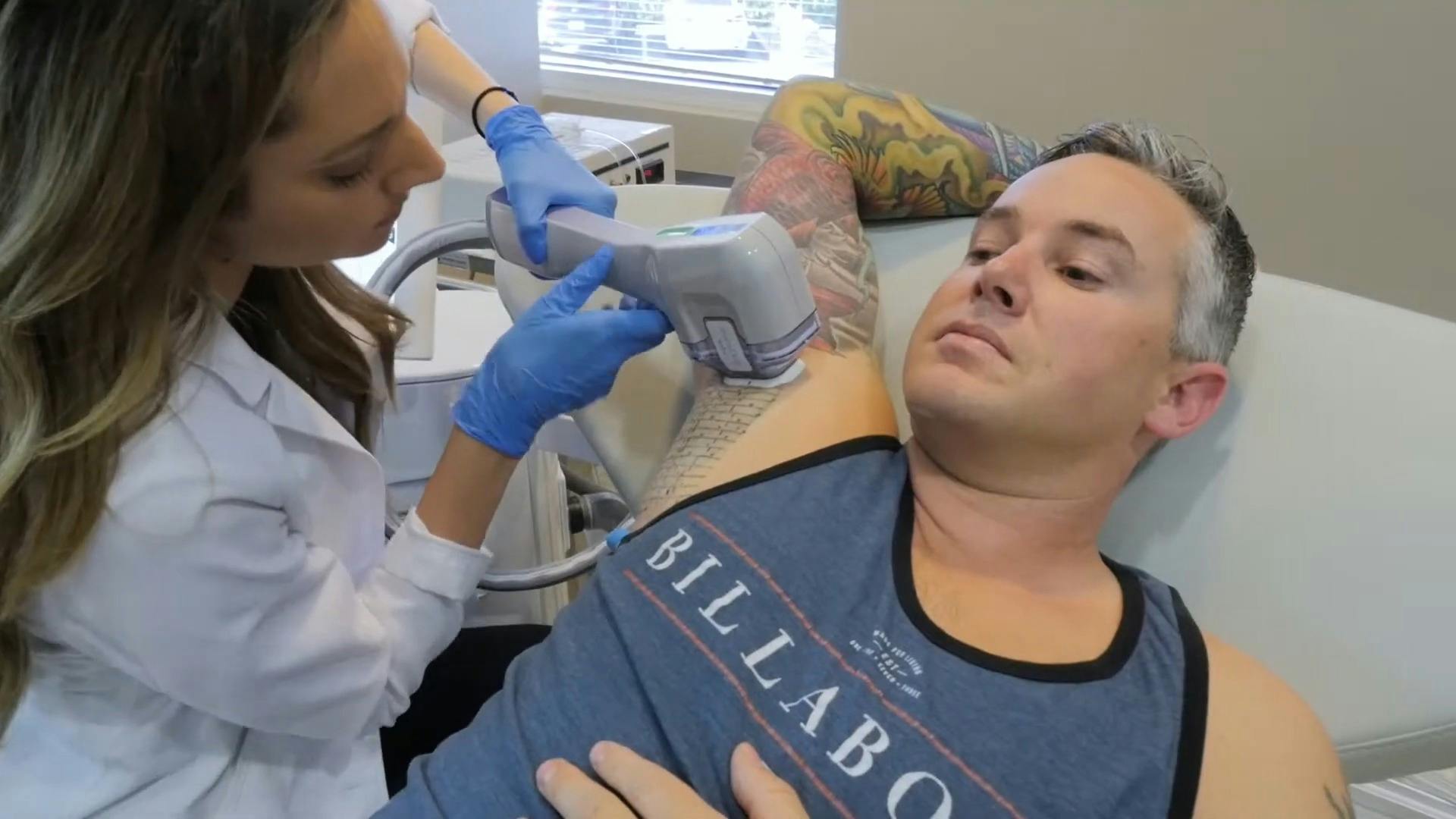 patient getting miradry procedure