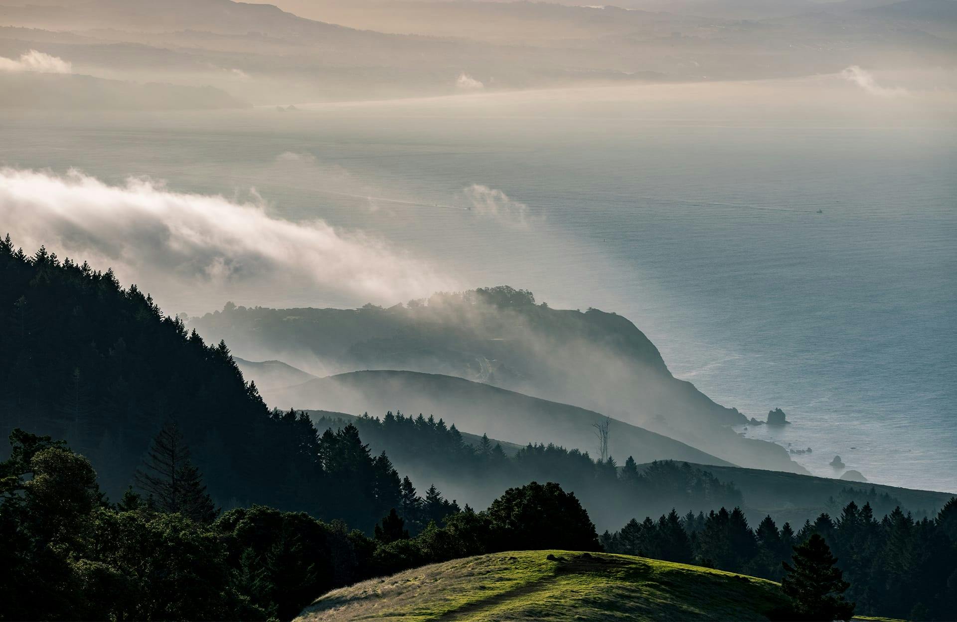 mountains by the ocean