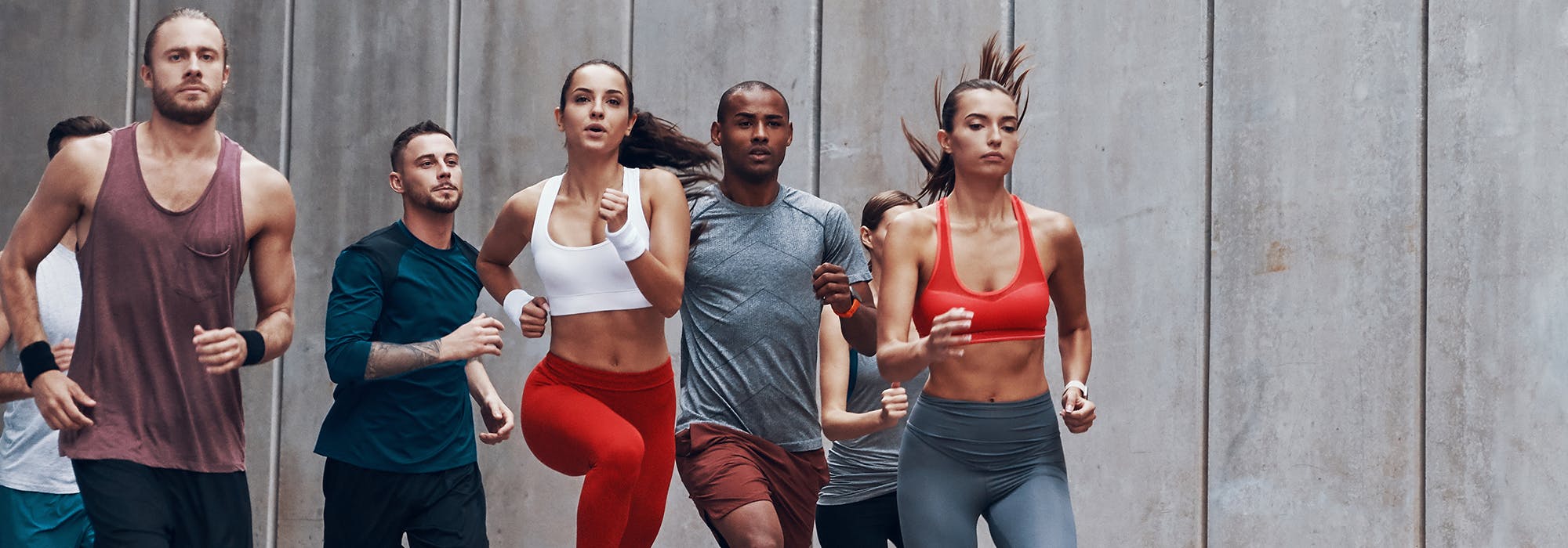 group of people running