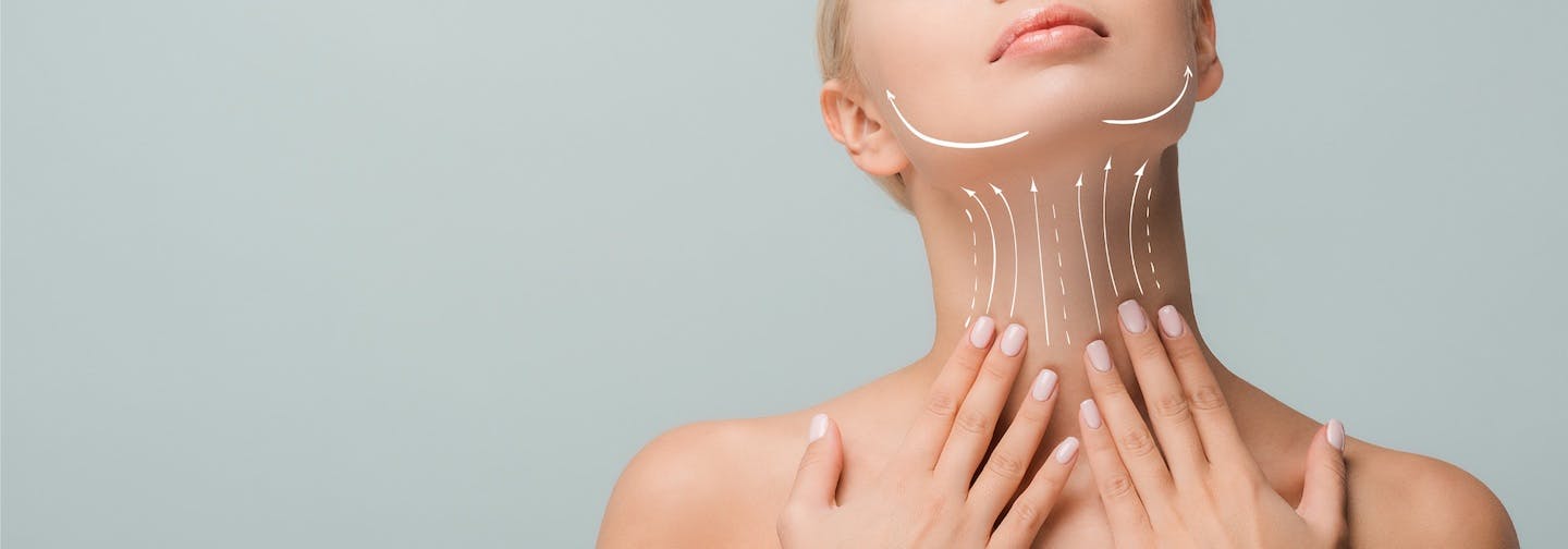 graphic illustration of smoothed neck and refined jawline