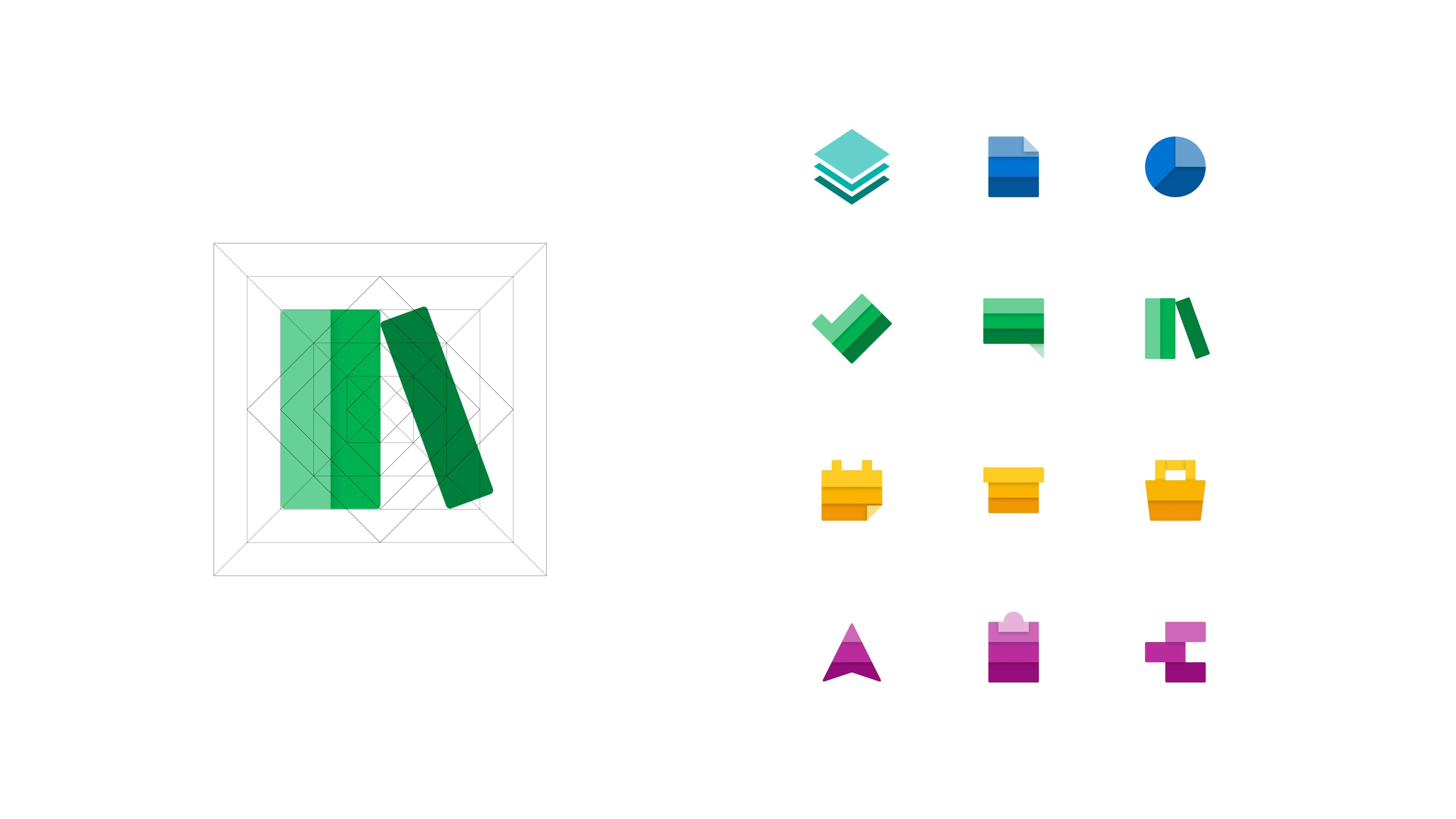 A selection of abstracted graphics representing clair's modules.