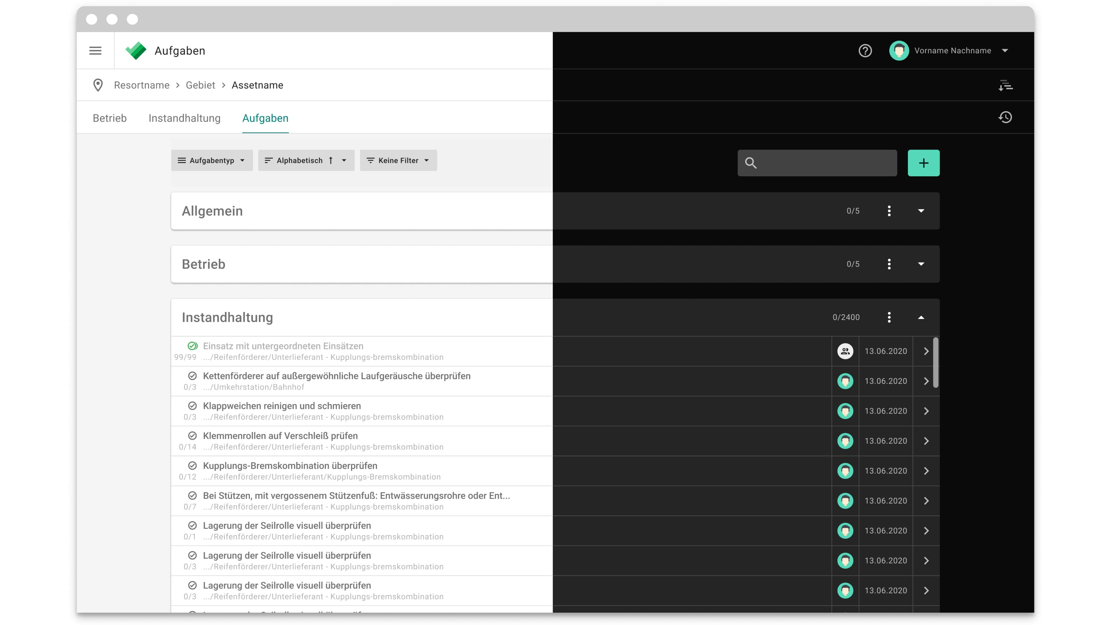 A vertically split screenshot of the clair App, with the left side illustrating Light Mode and the right side Dark Mode.