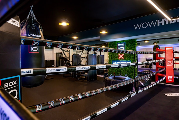 BOXiQ High-energy boxing gym with punching bags and a motivating training environment.