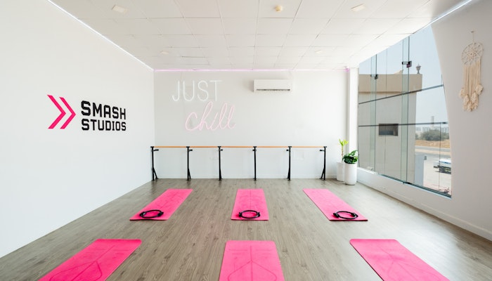 SMASH Ras Al Khaimah Two specialized fitness studios equipped for diverse workouts and training sessions.