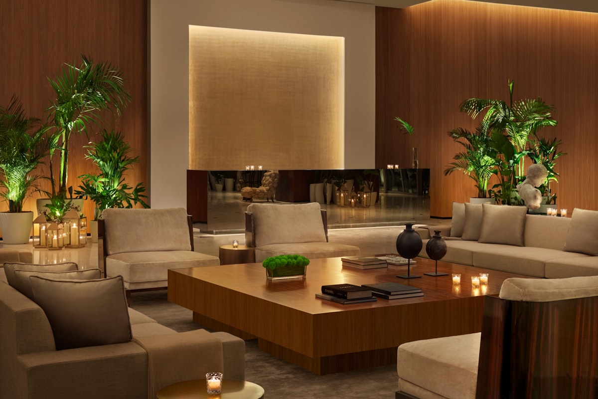 Lobby at The Abu Dhabi EDITION Featuring modern decor and a luxurious atmosphere perfect for unwinding or meeting guests.