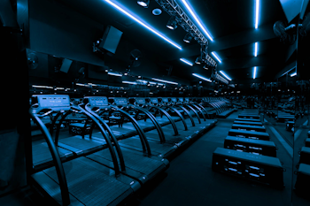 The SWEAT studio at The LAB, equipped with running machines, free weights, and fitbenches