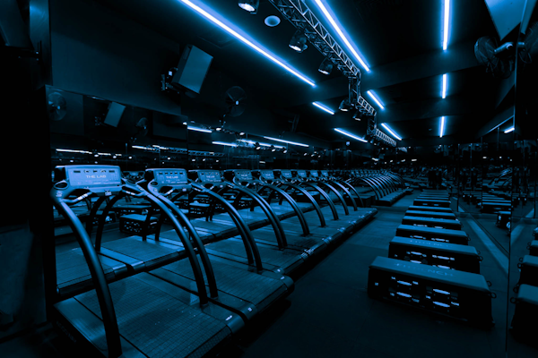 The SWEAT studio at The LAB, equipped with running machines, free weights, and fitbenches