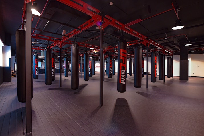 Punch bags training area