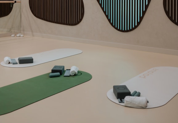 Yoga matts on the floor