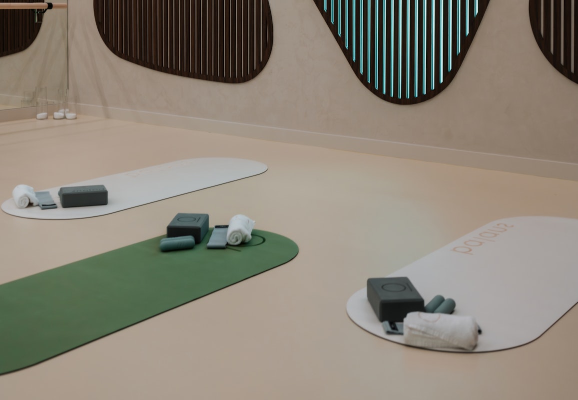 Yoga matts on the floor