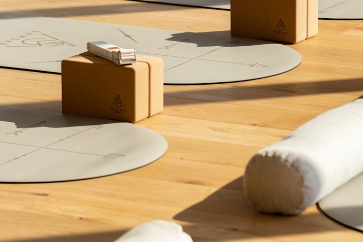 Yoga matts on the floor
