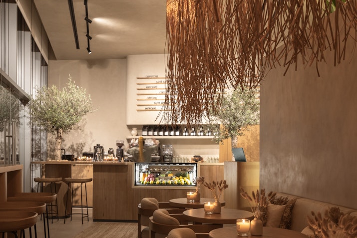 Cafe with neutral tones
