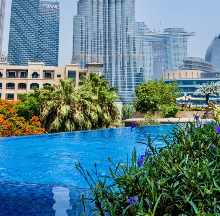 Address Downtown Address Downtown infinity pool with Burj Khalifa views