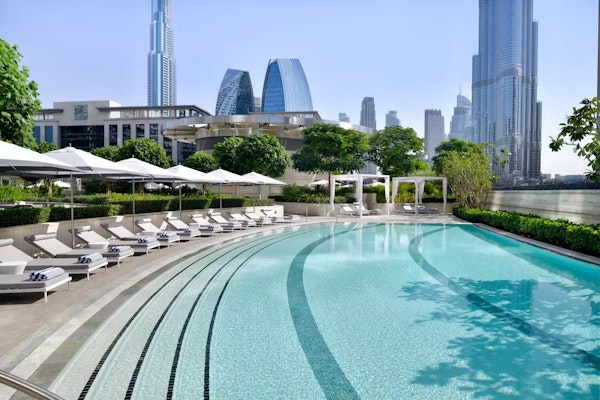 Address Sky View pool with Burj Khalifa views