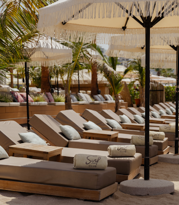 Surf Club Sun beds on the beach