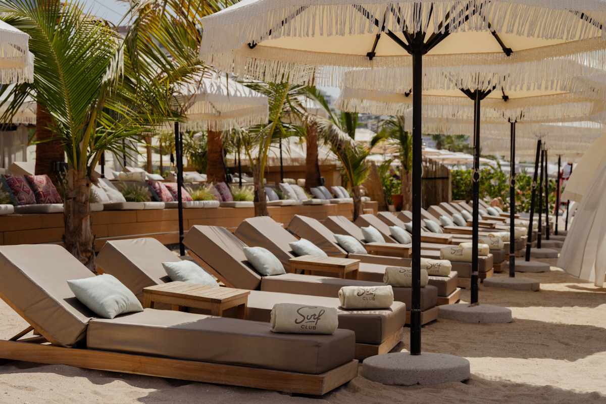 Surf Club Sun beds on the beach