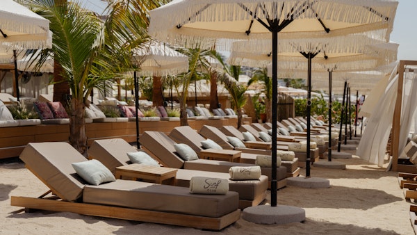 Sun beds on the beach
